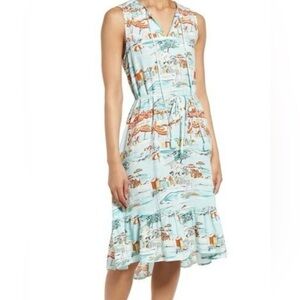 Beach Lunch Lounge Coney Island Lou Lou Midi Dress XL Resortwear Vacation Preppy